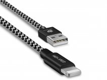 Lightning USB Kabel Kort 25cm - Nylon Geweven