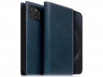 SLG Design D7 Italian Wax Leer Blauw - iPhone 15 hoesje