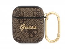 Guess 4G Monogram Ring Case Bruin - AirPods 1 & 2 Case Hoesje