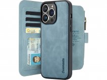 CaseMania 2in1 Wallet Ritsvak Case Aqua - iPhone 15 Pro Max Hoesje