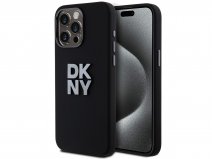 DKNY Silicone Case Zwart - iPhone 15 Pro Max hoesje