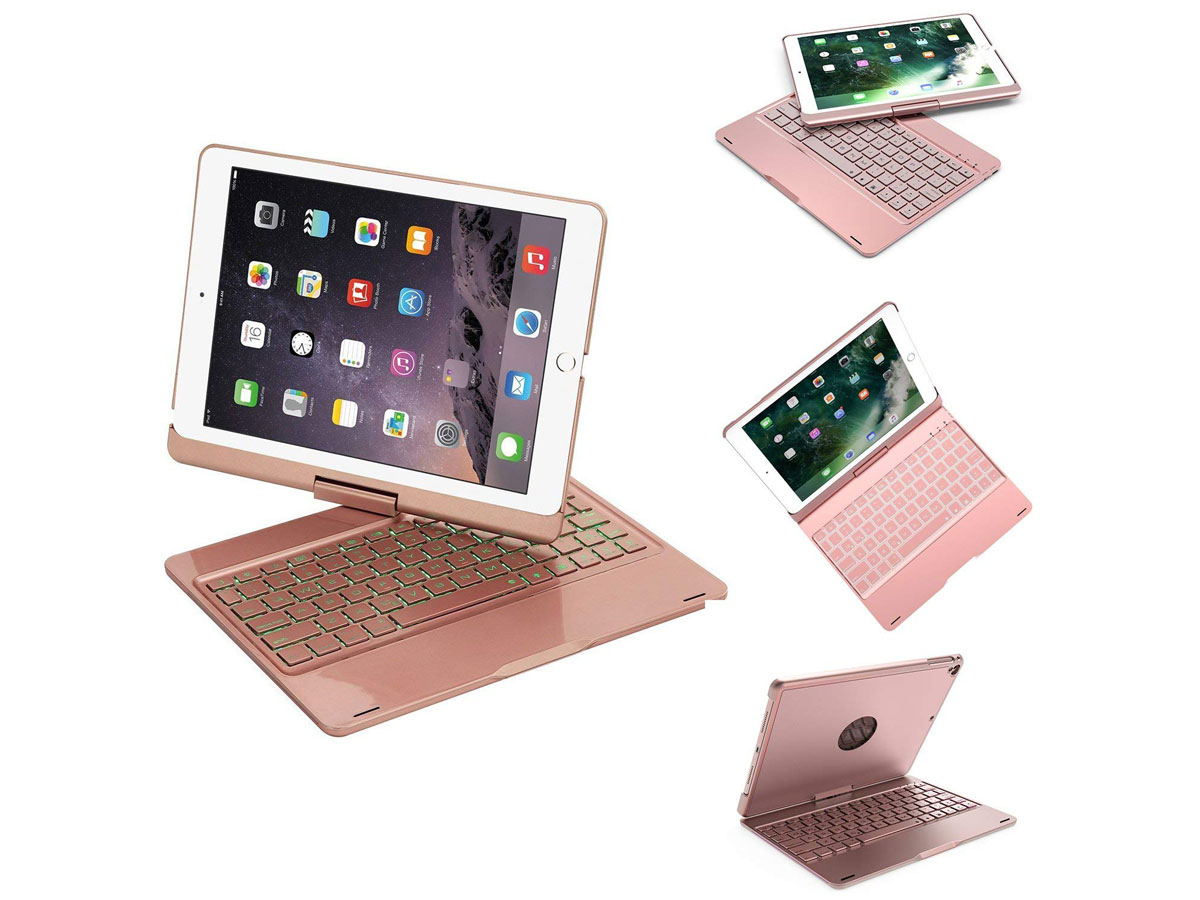 Bluetooth Toetsenbord Case 360 Rosé - iPad 9,7