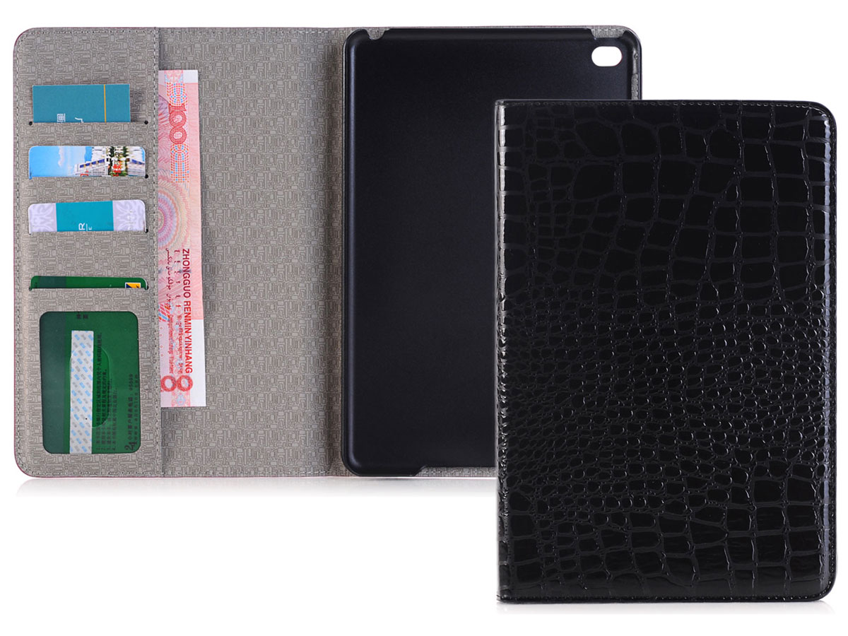 Crocodile Stand Case Zwart - iPad Mini 4 Hoesje