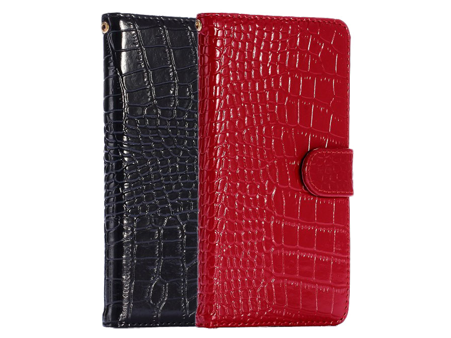 Croco Leather Bookcase - iPhone 6 Plus/6S Plus hoesje