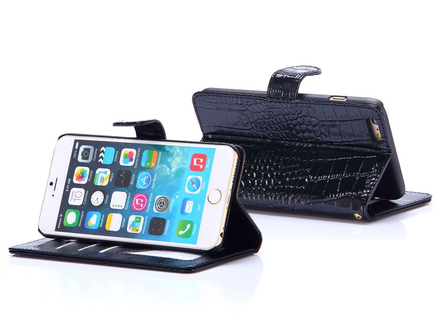 Croco Leather Bookcase - iPhone 6 Plus/6S Plus hoesje