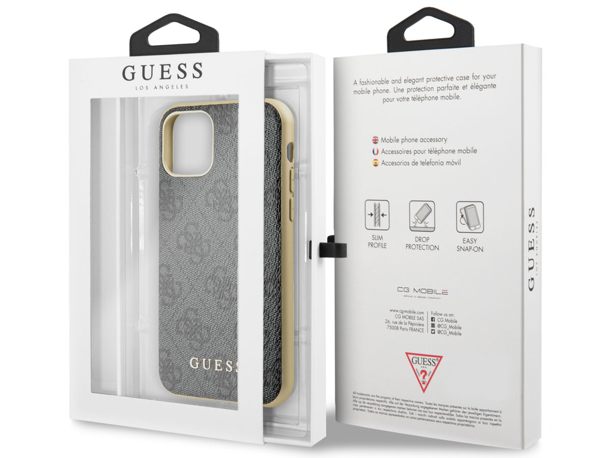 Guess Monogram Hard Case Grijs - iPhone 11/XR hoesje