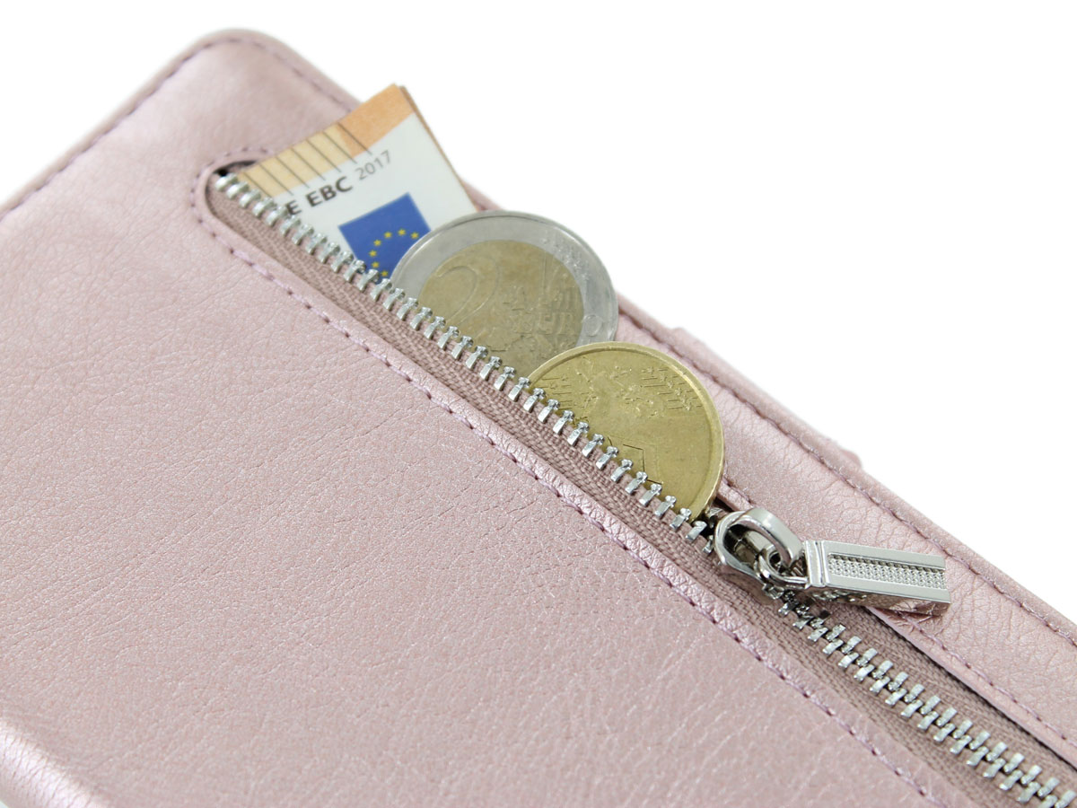 Zipper Wallet Case met Ritsvakje Rosé - iPhone 11 Pro hoesje