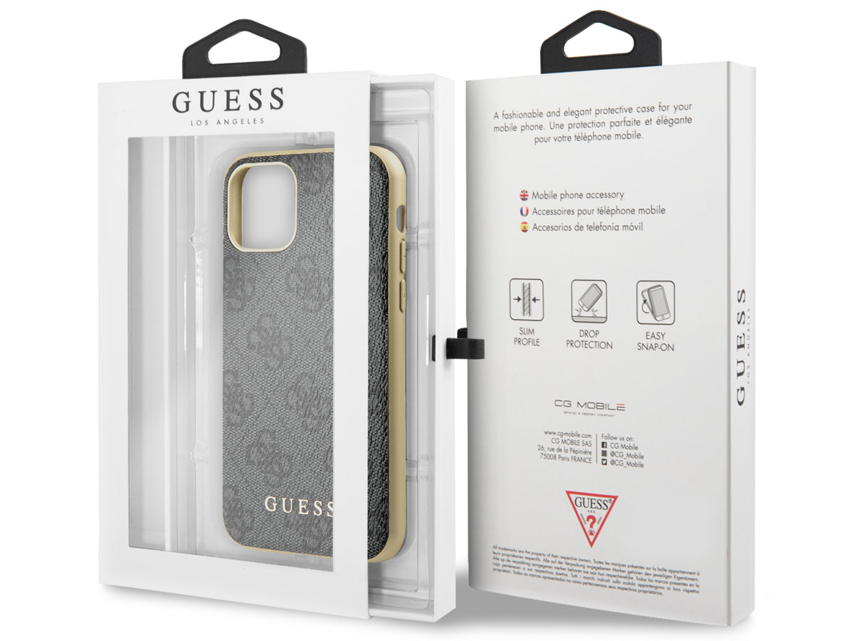 Guess Monogram Hard Case Grijs - iPhone 11 Pro hoesje