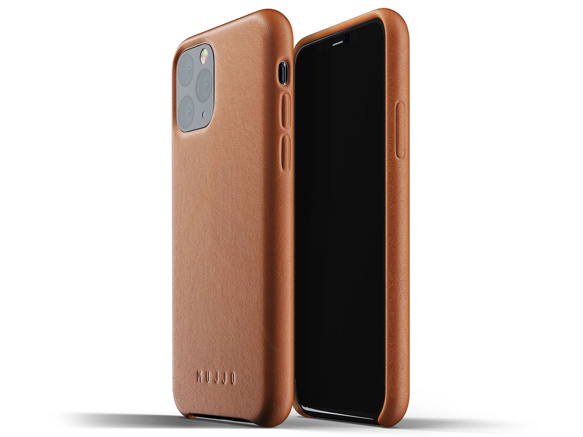 Mujjo Full Leather Case Tan Leer - iPhone 11 Pro Hoesje