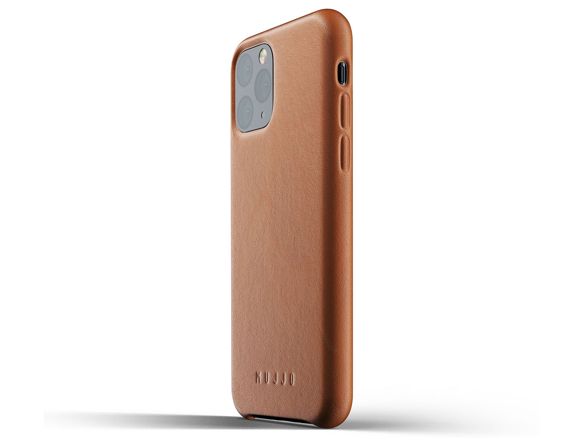 Mujjo Full Leather Case Tan Leer - iPhone 11 Pro Hoesje