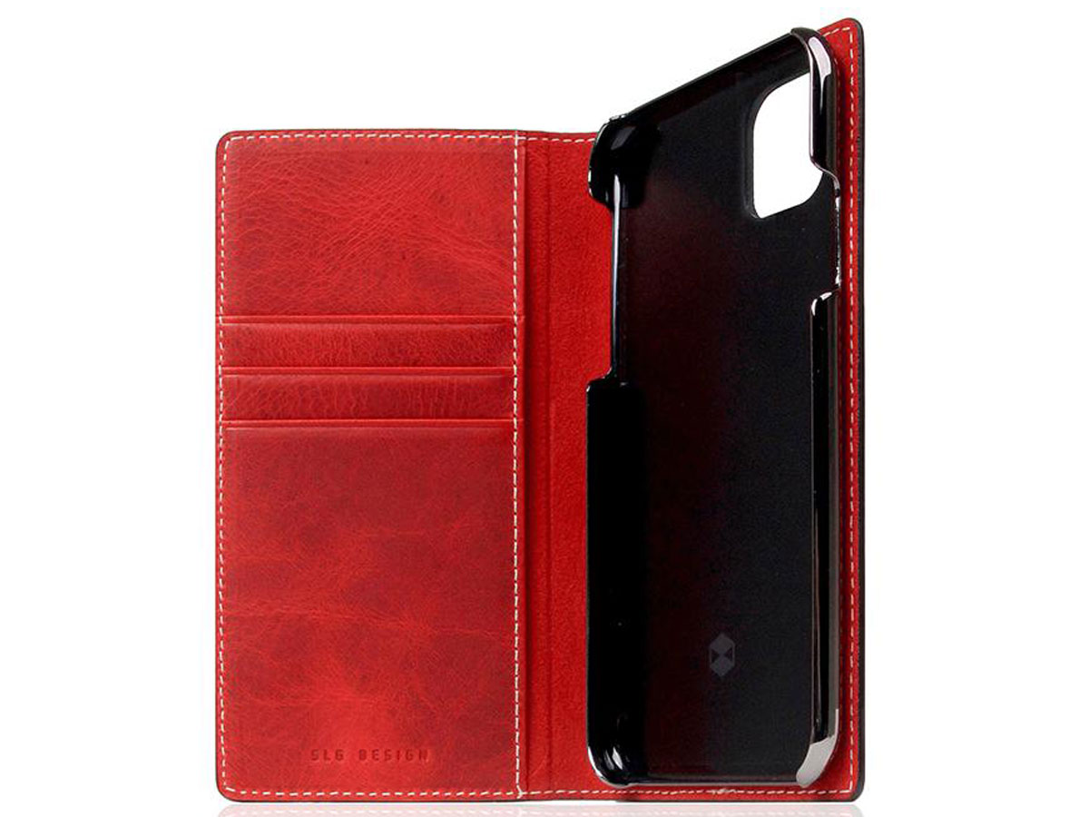 SLG Design D7 Italian Wax Leer Rood - iPhone 11 Pro hoesje