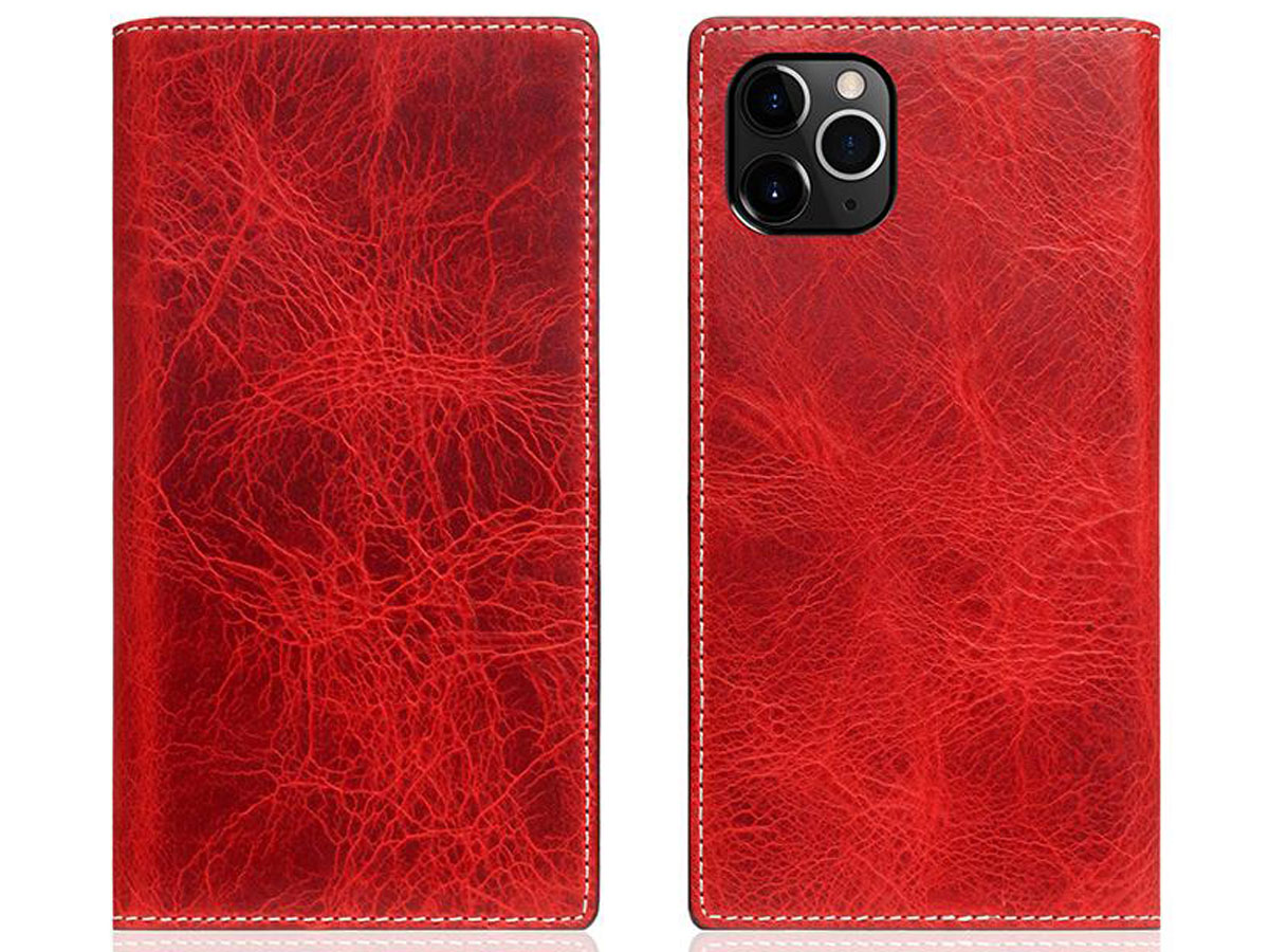 SLG Design D7 Italian Wax Leer Rood - iPhone 11 Pro hoesje