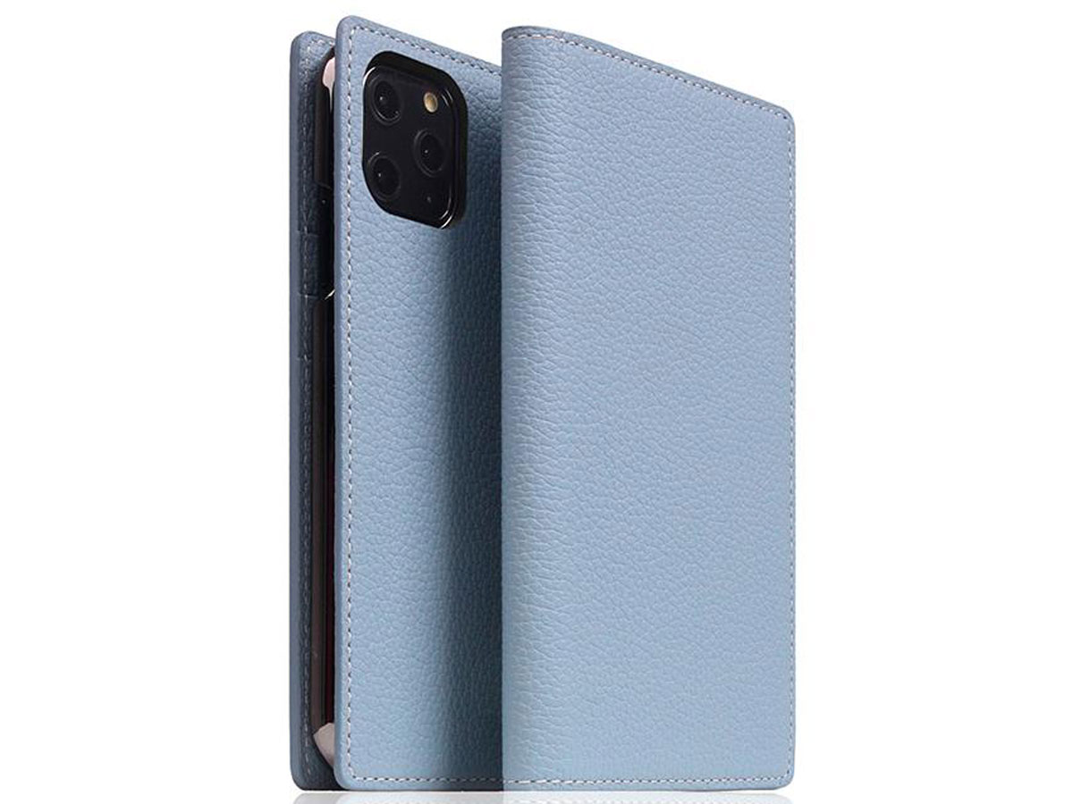 SLG Design D8 Folio Leer Powder Blue - iPhone 11 Pro hoesje