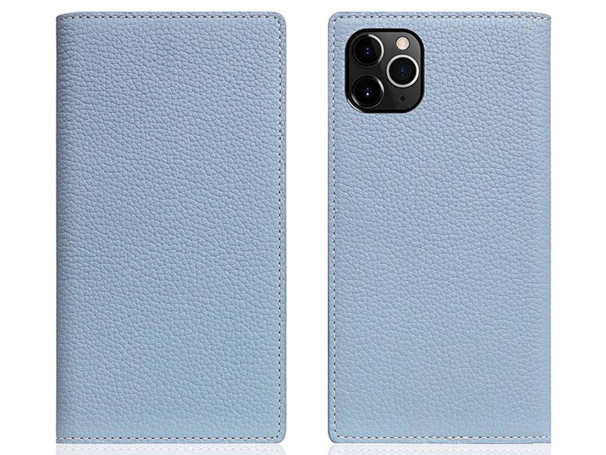 SLG Design D8 Folio Leer Powder Blue - iPhone 11 Pro hoesje