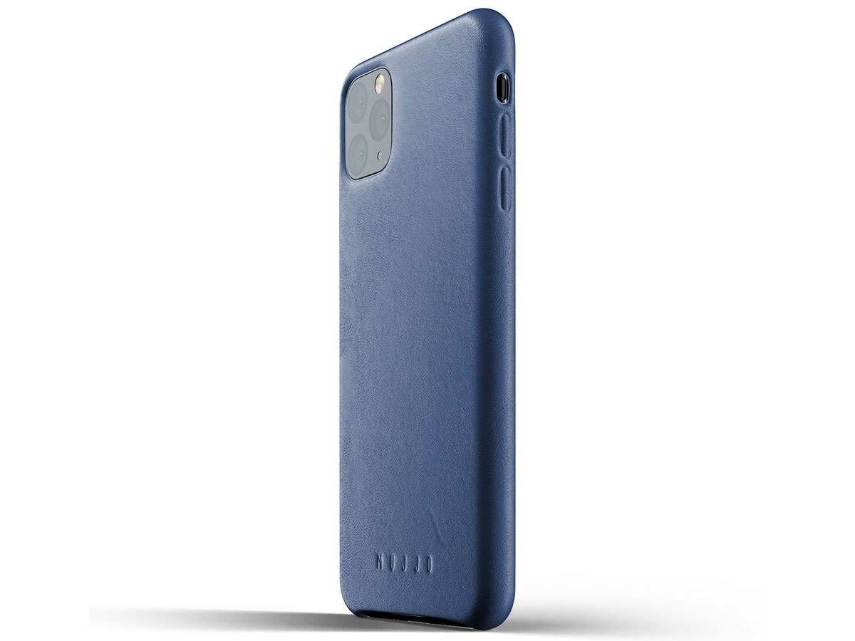 Mujjo Full Leather Case Blauw Leer - iPhone 11 Pro Max Hoesje