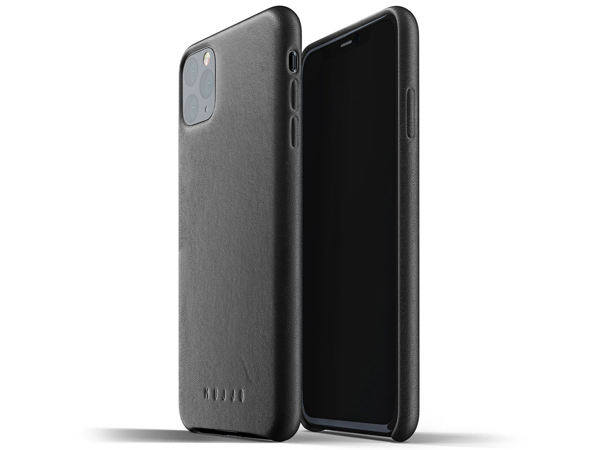 Mujjo Full Leather Case Zwart Leer - iPhone 11 Pro Max Hoesje