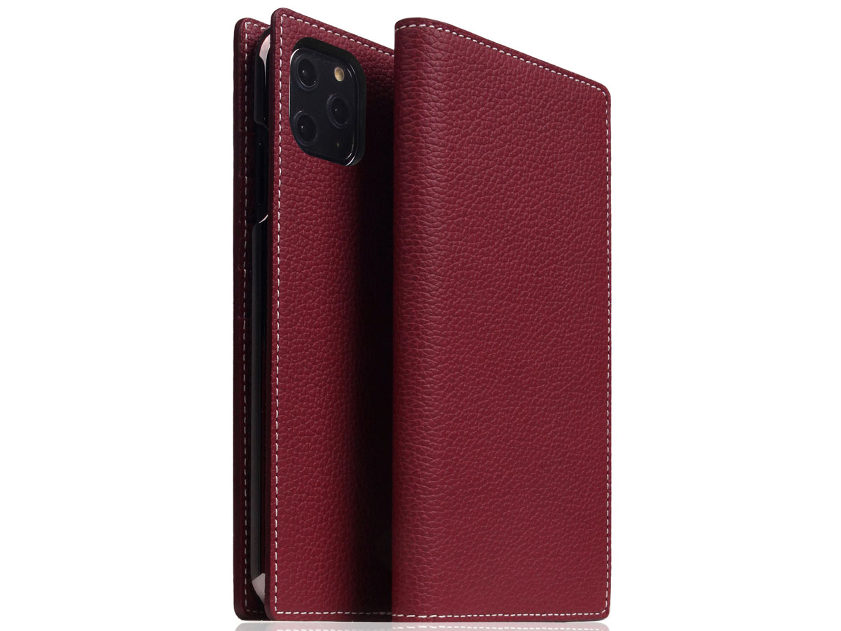 SLG Design D8 Folio Leer Burgundy Rose - iPhone 11 Pro Max hoesje