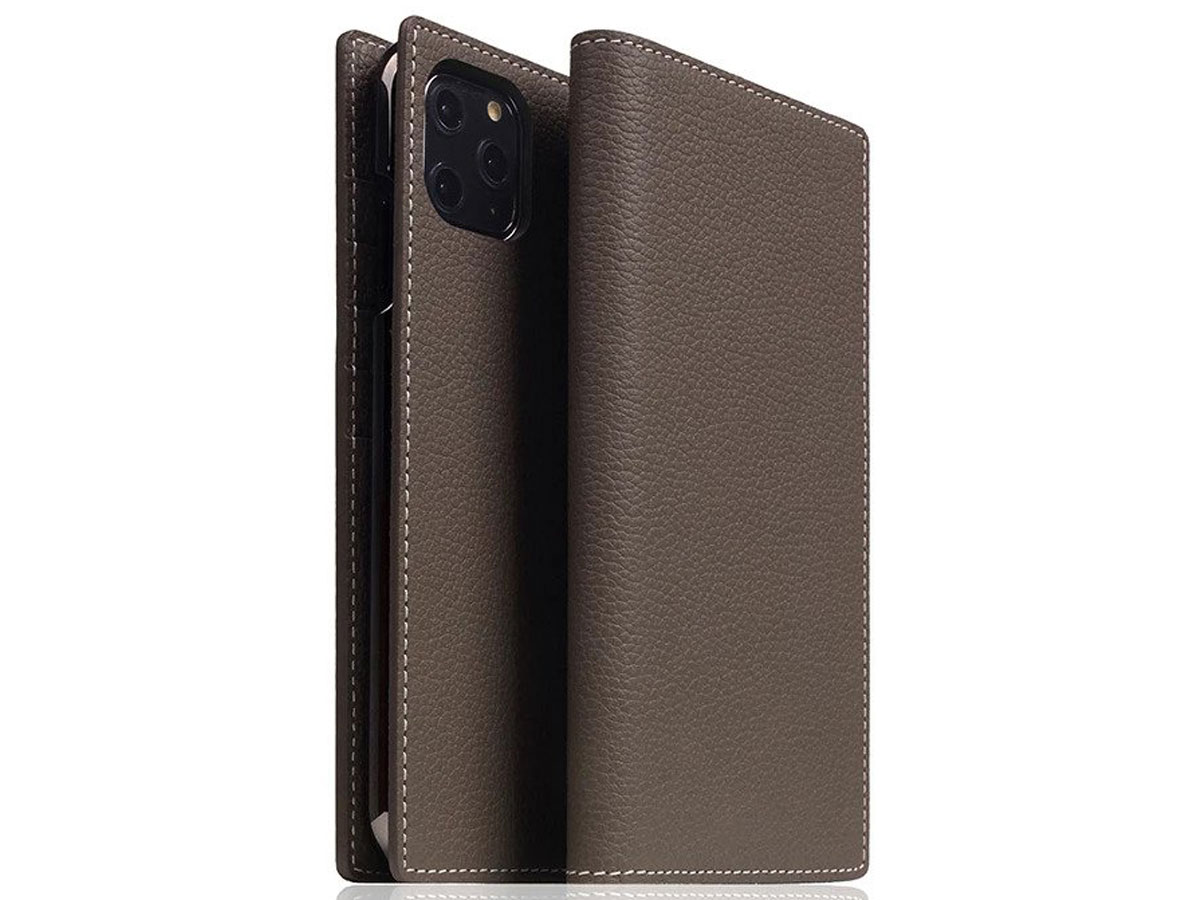 SLG Design D8 Folio Leer Etoff Cream - iPhone 11 Pro Max hoesje