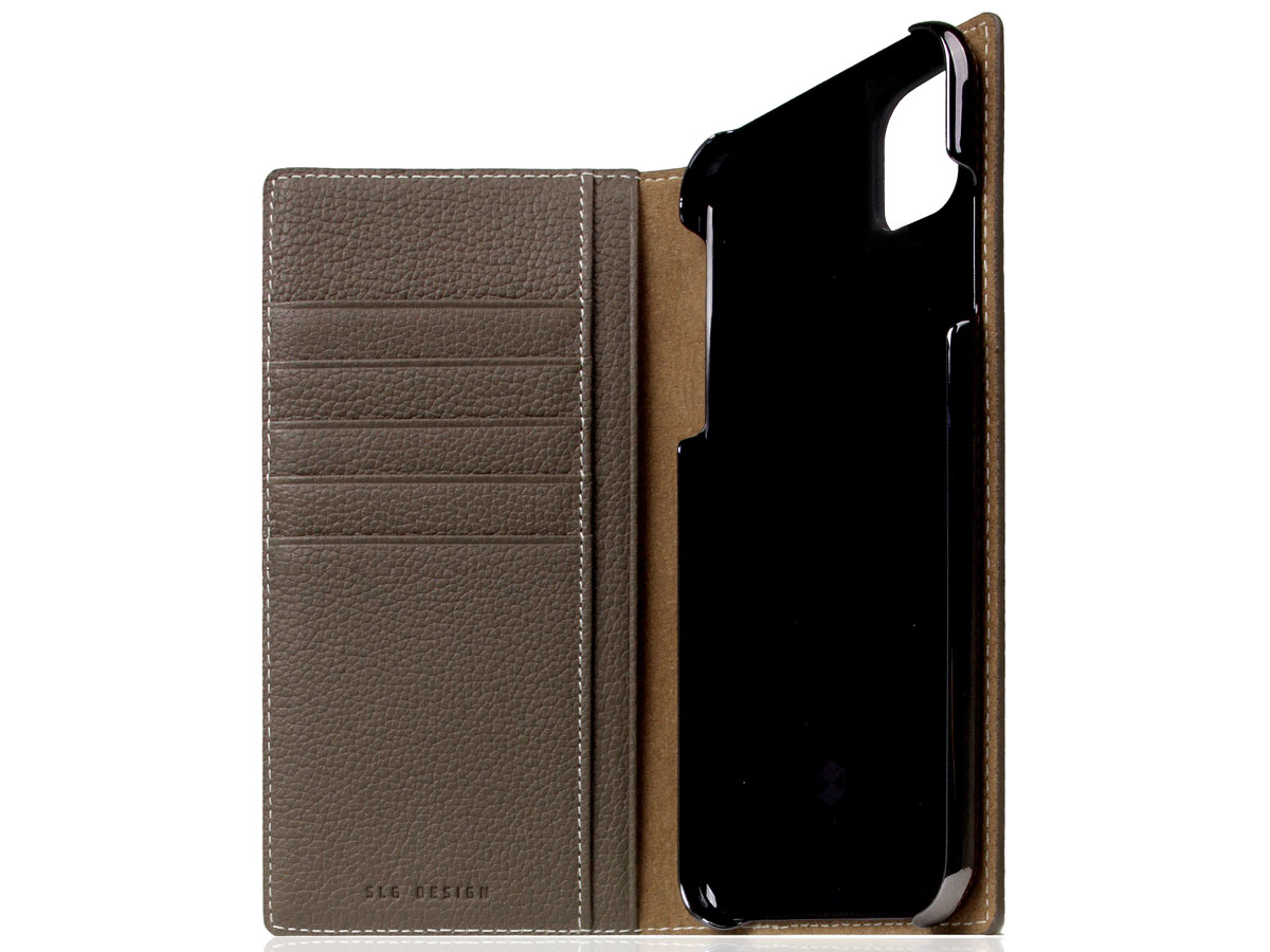 SLG Design D8 Folio Leer Etoff Cream - iPhone 11 Pro Max hoesje