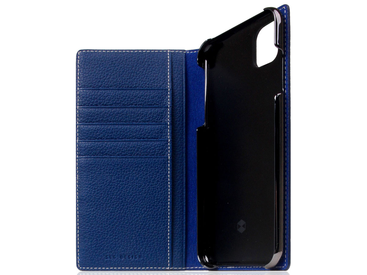 SLG Design D8 Folio Leer Navy Blue - iPhone 11 Pro Max hoesje