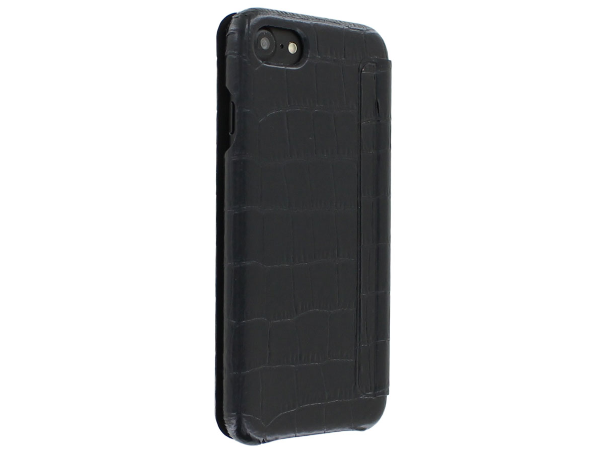 Graffi Oyster Croco Zwart Leer - iPhone SE / 8 / 7 / 6(s) hoesje