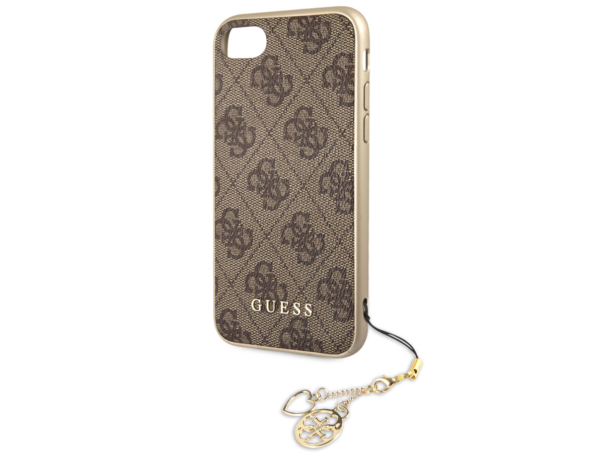 Guess Monogram Charm Case Bruin - iPhone SE / 8 / 7 / 6(s) hoesje