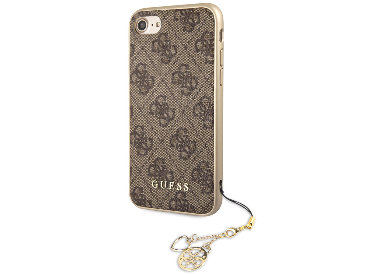 Guess Monogram Charm Case Bruin - iPhone SE / 8 / 7 / 6(s) hoesje