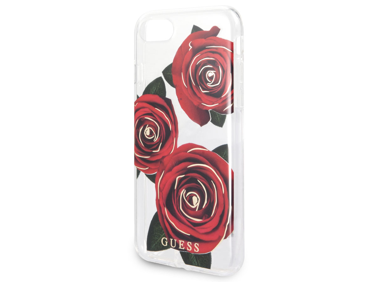 Guess Red Roses TPU Skin - iPhone SE / 8 / 7 hoesje