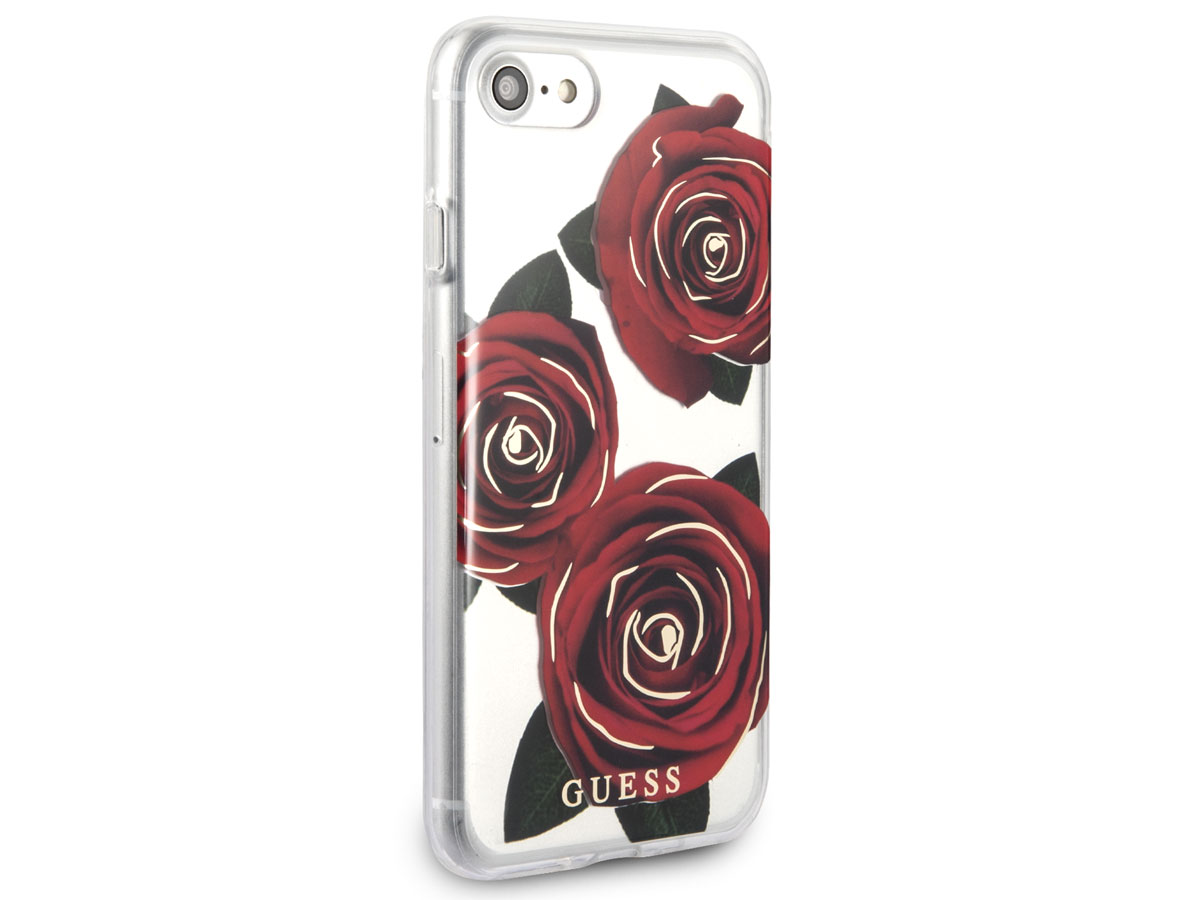 Guess Red Roses TPU Skin - iPhone SE / 8 / 7 hoesje