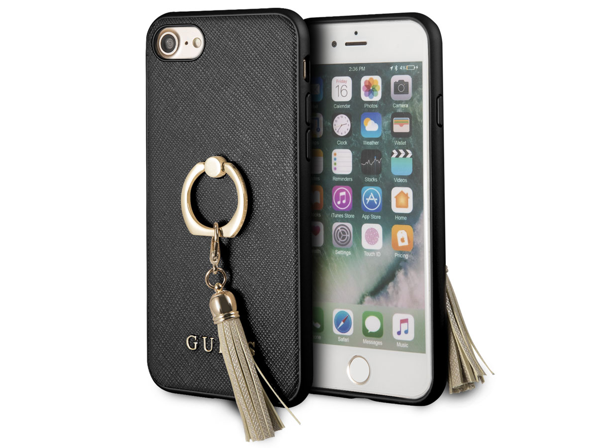 Guess Tassel iRing Case Zwart - iPhone SE / 8 / 7 / 6(s) hoesje