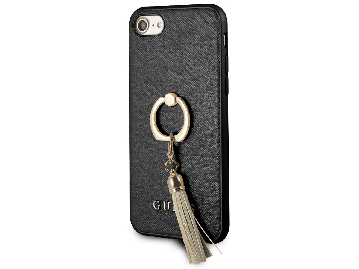 Guess Tassel iRing Case Zwart - iPhone SE / 8 / 7 / 6(s) hoesje