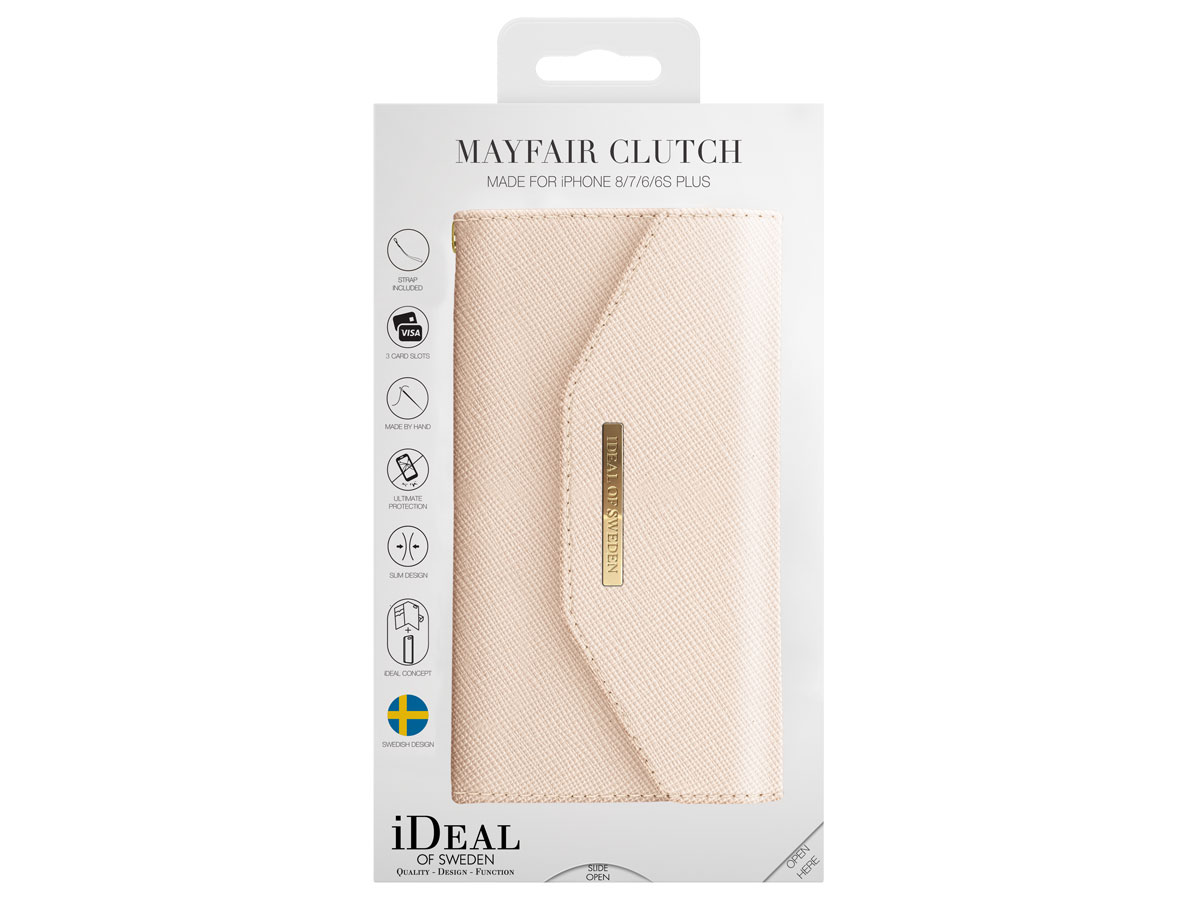 iDeal of Sweden Mayfair Clutch Beige - iPhone 8+/7+/6+ Hoesje