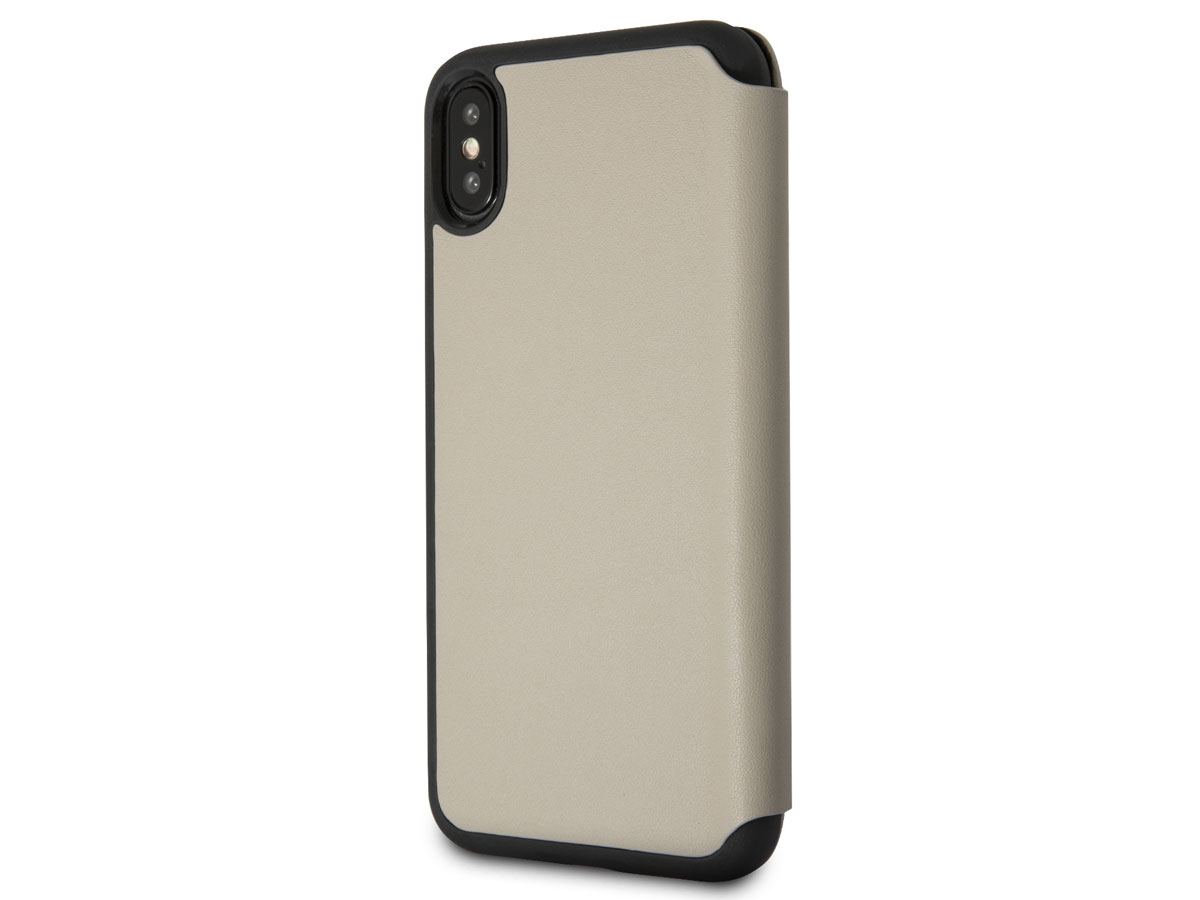 BMW Logo Leather Folio Beige Leer - iPhone X/Xs hoesje