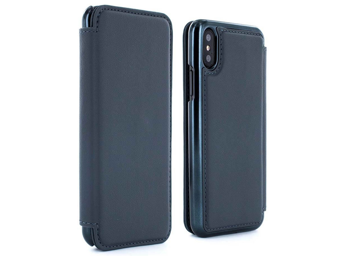 Greenwich Blake Folio Seal/Black - Leren iPhone X/Xs hoesje