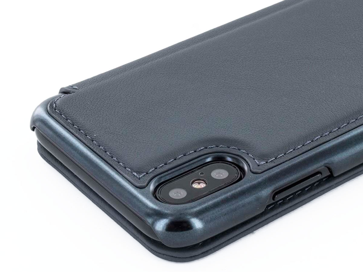 Greenwich Blake Folio Seal/Black - Leren iPhone X/Xs hoesje