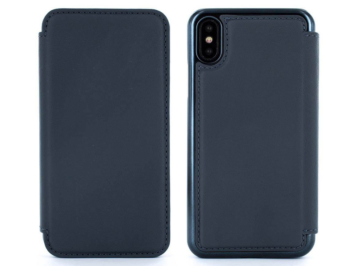 Greenwich Blake Folio Seal/Black - Leren iPhone X/Xs hoesje