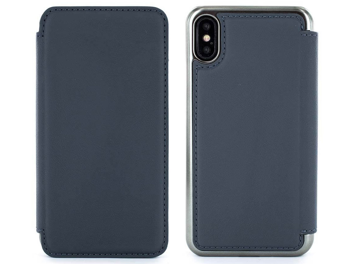 Greenwich Blake Folio Seal/Gunmetal - Leren iPhone X/Xs hoesje