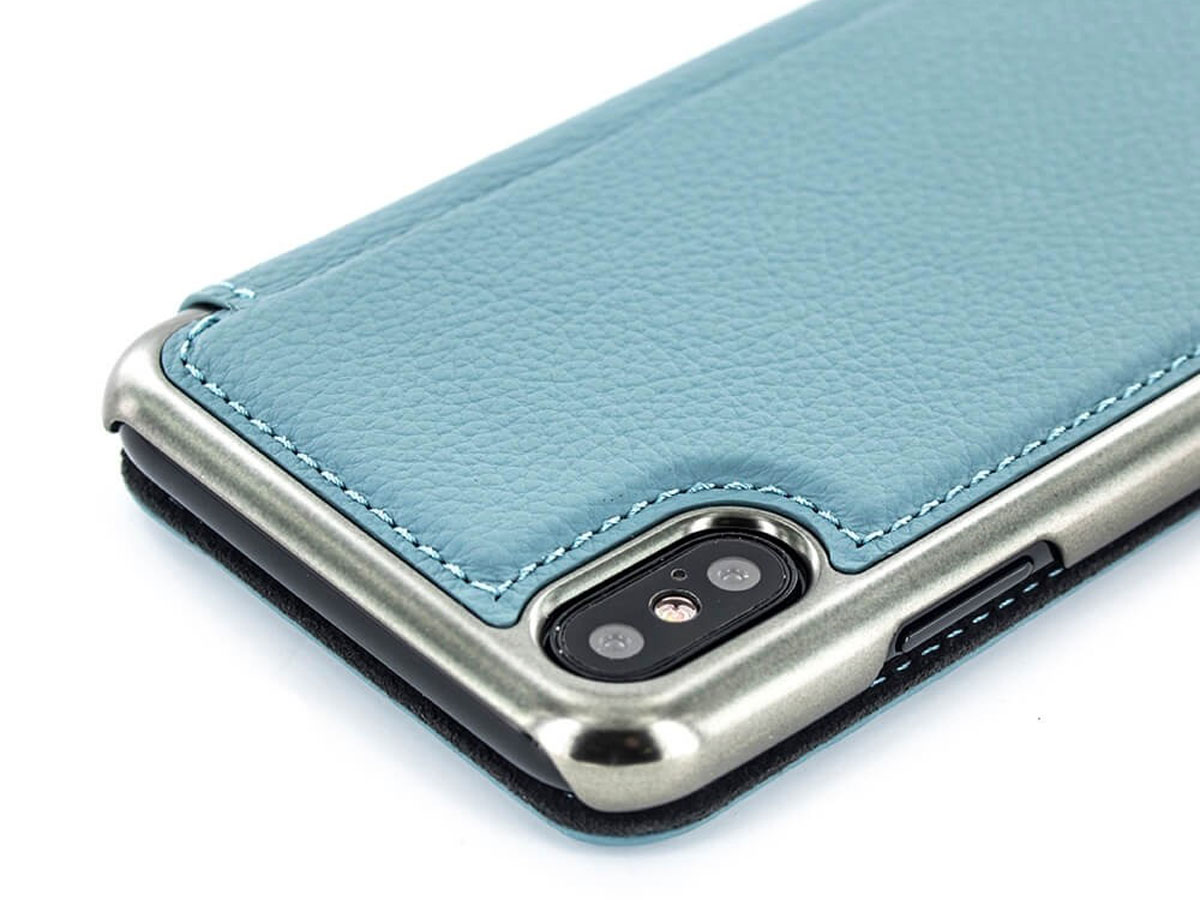 Greenwich Blake Folio Tahiti Blue/Gunmetal - iPhone X/Xs hoesje