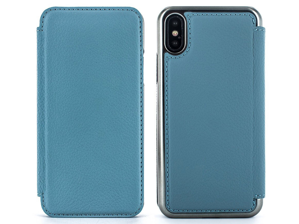 Greenwich Blake Folio Tahiti Blue/Gunmetal - iPhone X/Xs hoesje