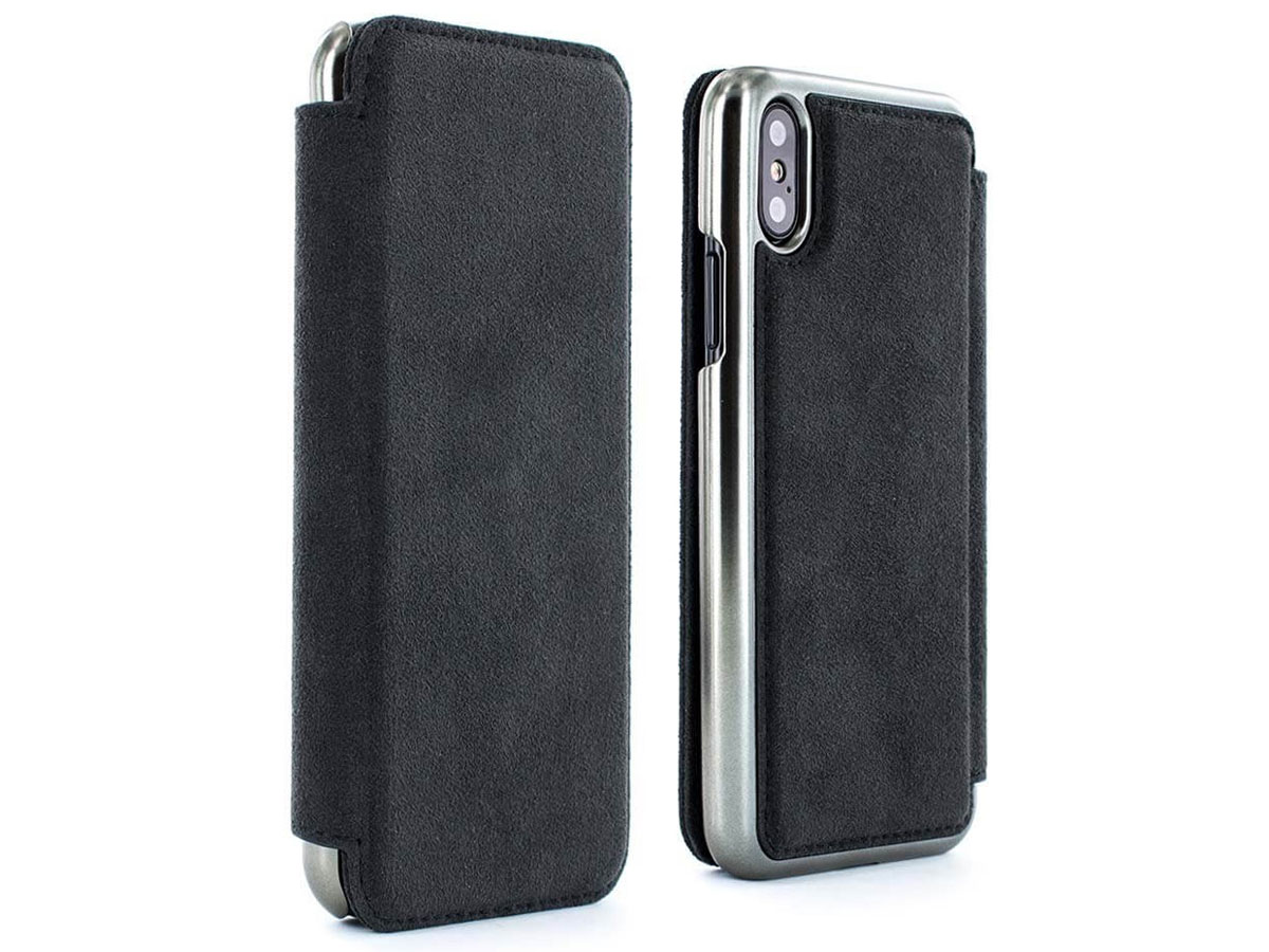 Greenwich Walker Gunmetal - Alcantara iPhone X/Xs hoesje