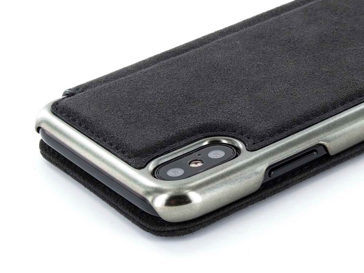 Greenwich Walker Gunmetal - Alcantara iPhone X/Xs hoesje