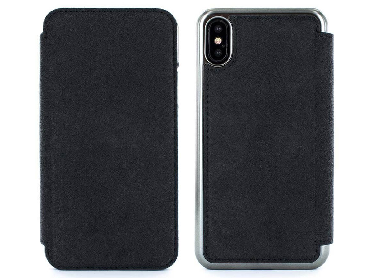 Greenwich Walker Gunmetal - Alcantara iPhone X/Xs hoesje