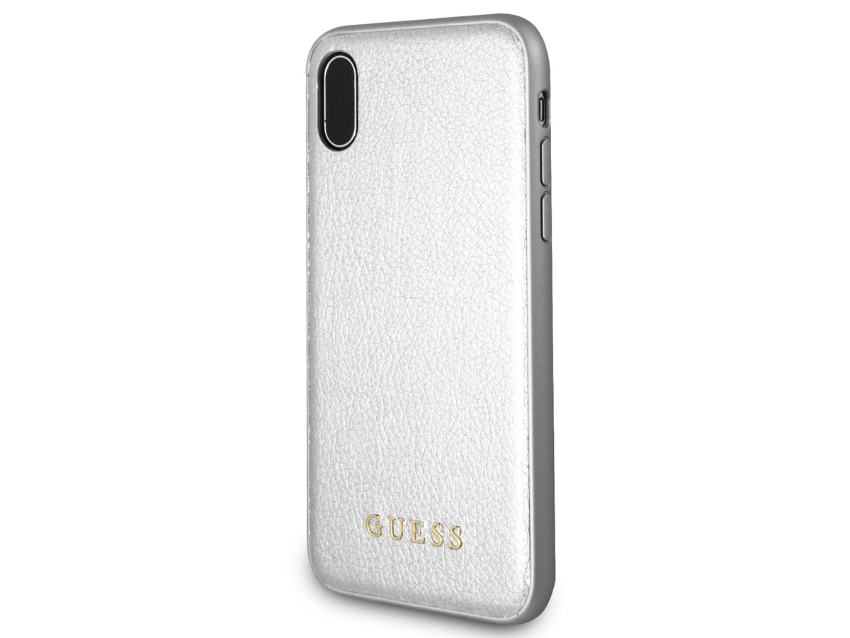 Guess Iridescent Soft Case Zilver - iPhone X/Xs hoesje