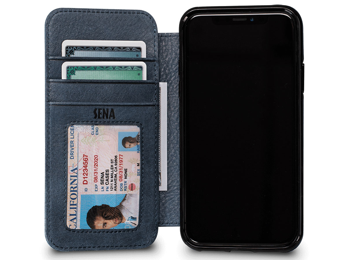 Sena Bence Wallet Book Case Blauw - iPhone X/Xs hoesje