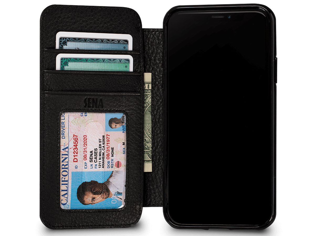 Sena Bence Wallet Book Case Zwart - iPhone X/Xs hoesje