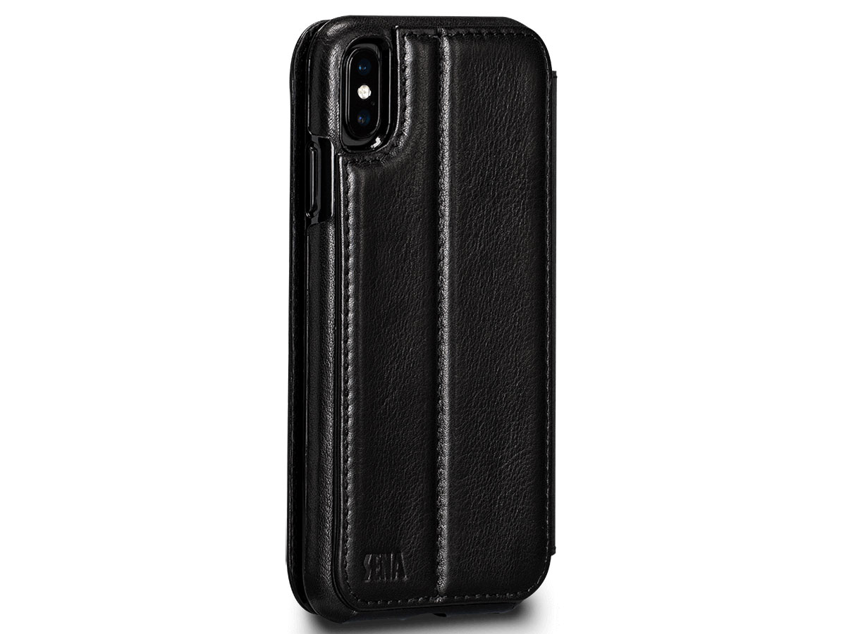 Sena Deen Wallet Book Zwart - iPhone X/Xs Hoesje Leer