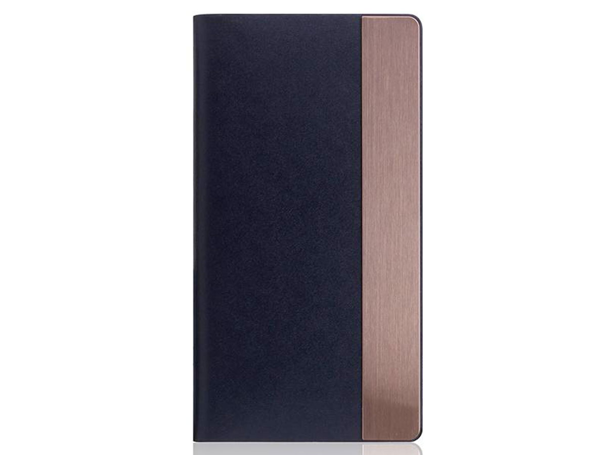 SLG Design D5 CSL Metal Navy - Leren iPhone X/Xs hoesje