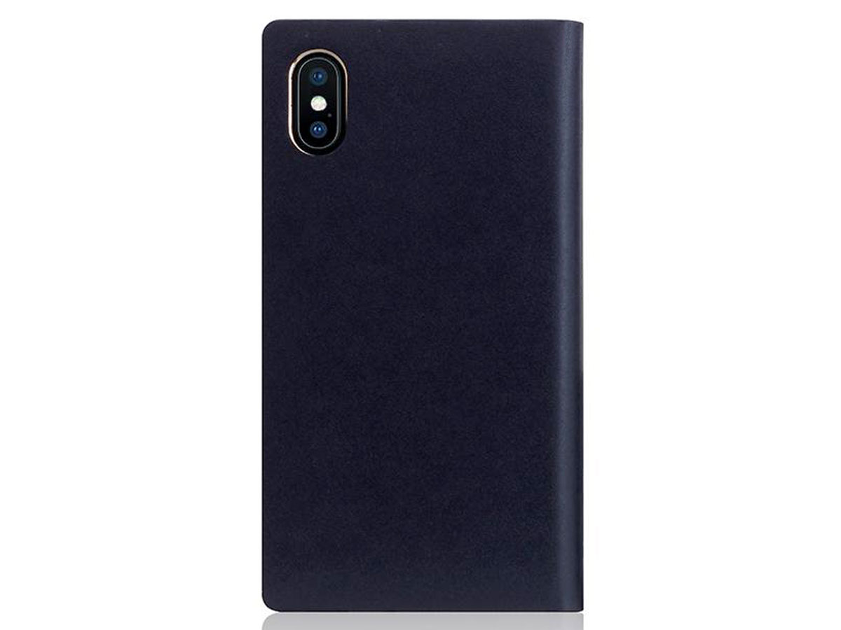 SLG Design D5 CSL Metal Navy - Leren iPhone X/Xs hoesje