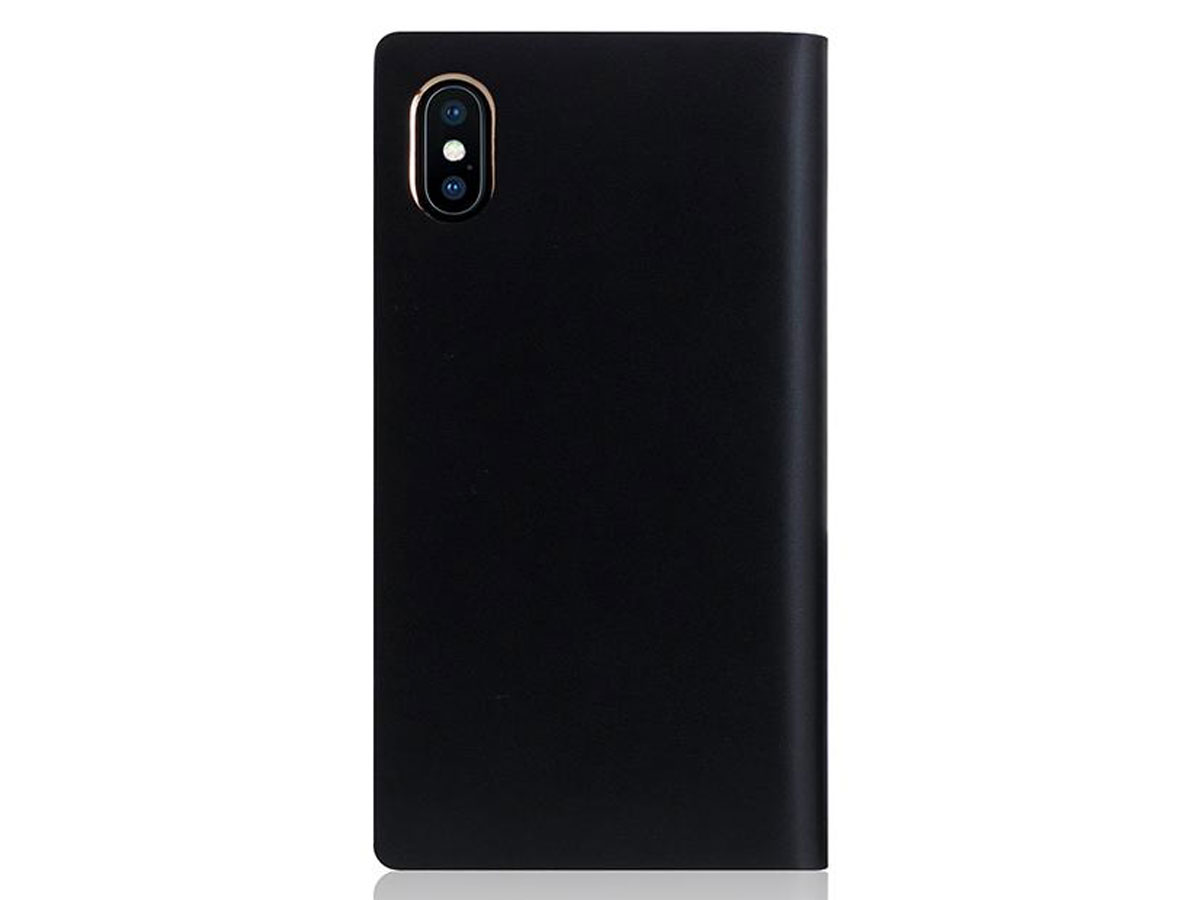 SLG Design D5 CSL Metal Black - Leren iPhone X/Xs hoesje