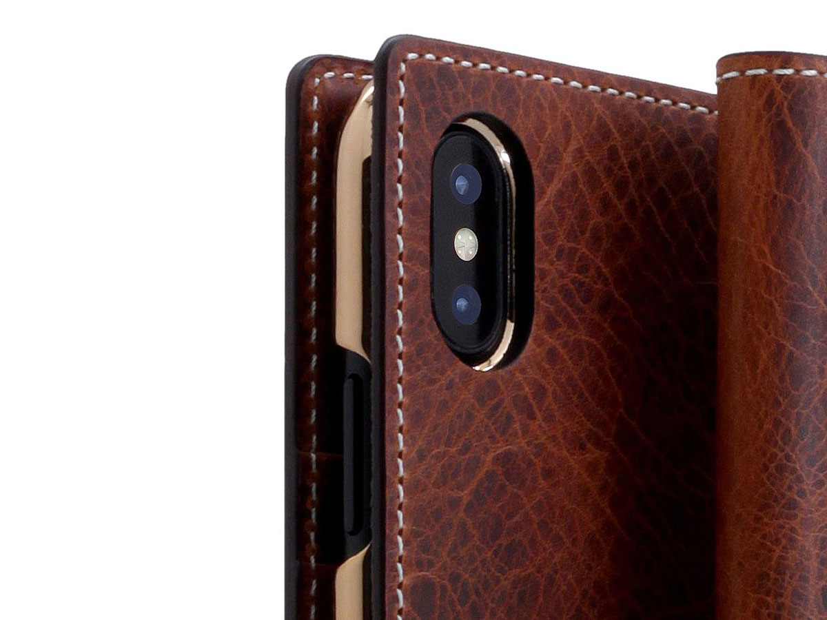 SLG Design D7 Italian Wax Leer Bruin - iPhone X/Xs hoesje